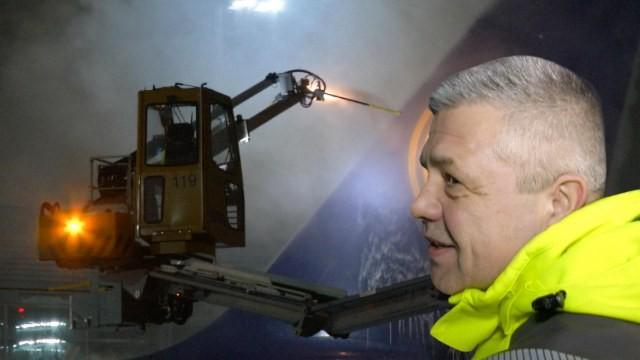 Einsatz für die Enteiser am Flughafen