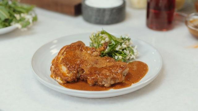 Recipe: Roasted Chicken With Mustard Port Sauce