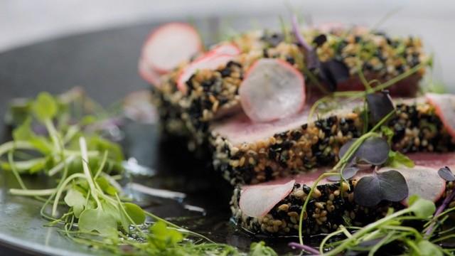 Sesame Crusted Tuna With Cucumber Salad
