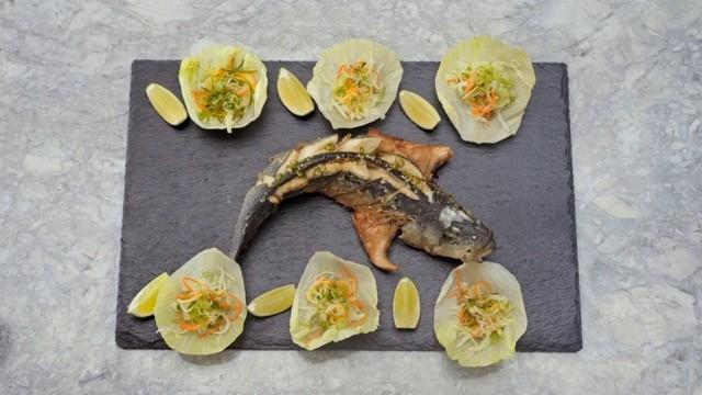 Fried Branzino With Thai Chili Lettuce Cups