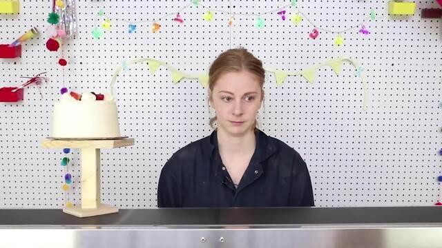 Eating birthday cake off a conveyor belt