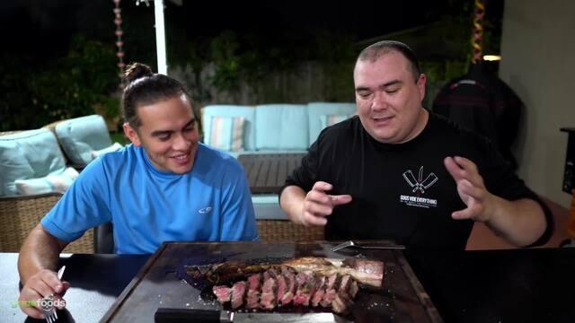 Caveman TOMAHAWK STEAK worth it? Grilled Directly on Charcoal!