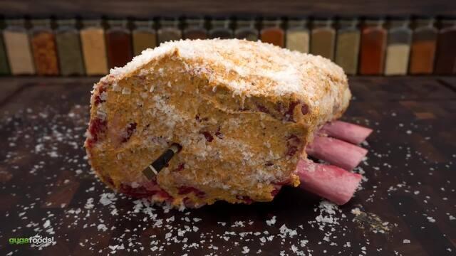 Standing RIB ROAST Hot & Fast Grilled on BBQ - Prime Rib Roast