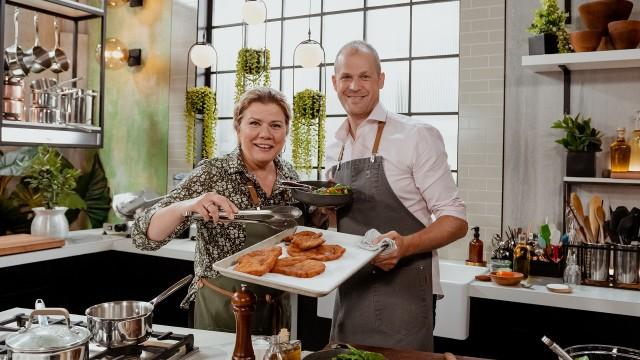 Escalopes de porc panées / Salade d'épinards