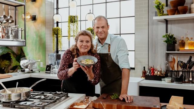 Pain aux bananes au miel et au romarin / Risotto au poulet et aux raisins secs