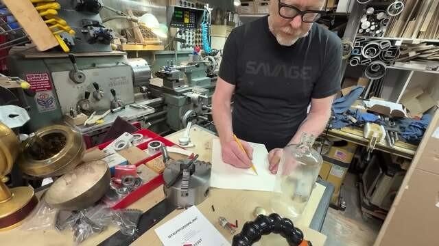 Adam Savage Machines a Brass Bottle Cap!