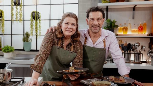 Purée d'aubergine / Longe d'agneau rôti en croute de fromage