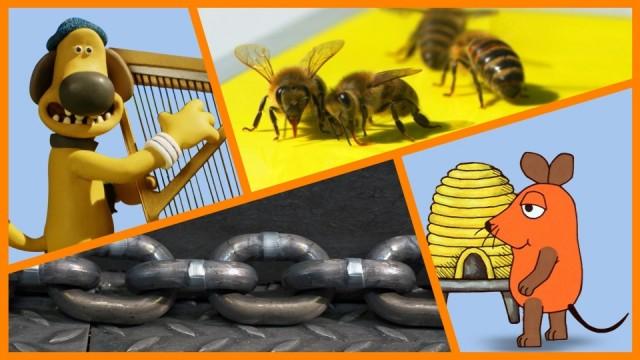 Kettenherstellung| Trudes Tier: Niesen|  Bienenfarben| Shaun das Schaf: Das Klavier