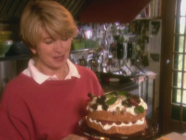Angel Food Cake with Berries; Planting Urns; Brooklyn Garden