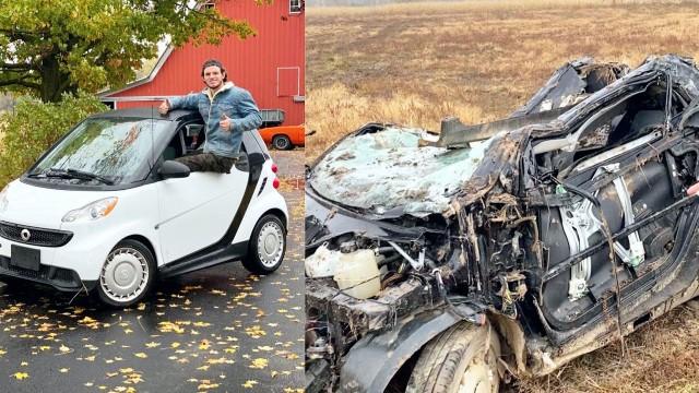 I destroy a brand new smart car in 3 minutes flat