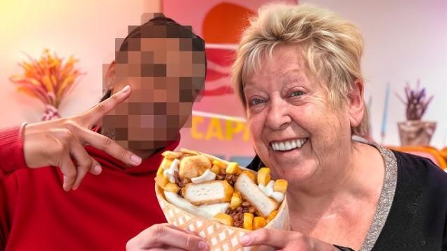 Danielle déguste un tacos avec un rappeur