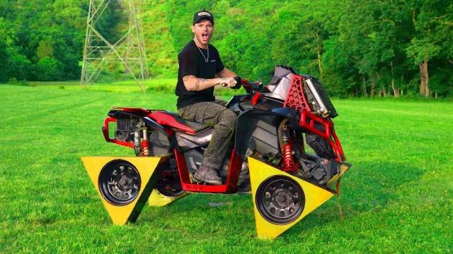 Fourwheeler on Triangle Wheels (It Works Better Than you Think)
