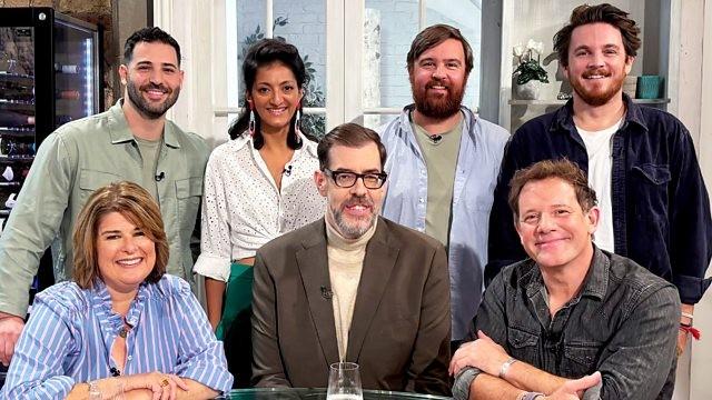 Matt Tebbutt, Philip Khoury, Rukmini Iyer, Richard Osman and James and Thom Elliot