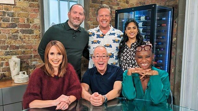 Alex Jones, Bryn Williams, Andi Oliver, Ravneet Gill, Ben Elton and Olly Smith