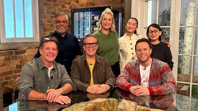 Matt Tebbutt, Julius Roberts, Jess Shadbolt, Olly Murs, Olly Smith, Jolene Yu and Xiengni Zhou