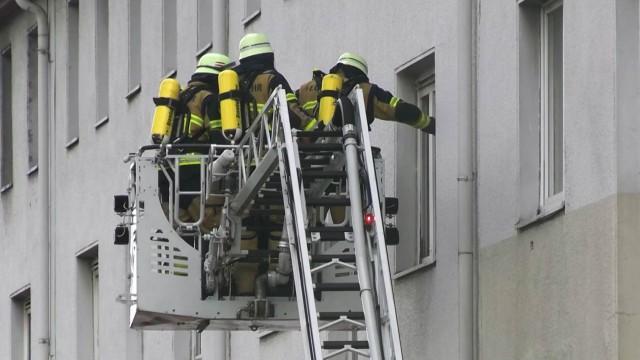 Evakuierung per Drehleiter