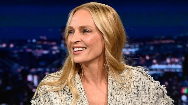 Uma Thurman, Emma Chamberlain, Derrick Stroup