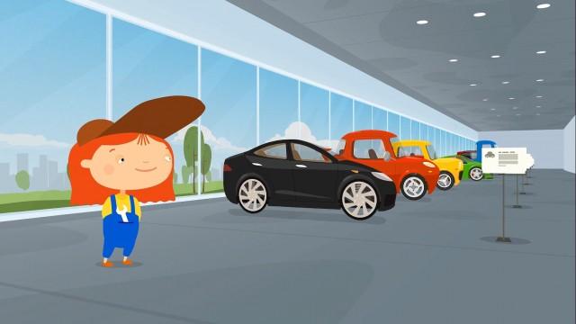 Car in the showroom.