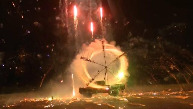 Rocket Powered Firework Wheel Unedited