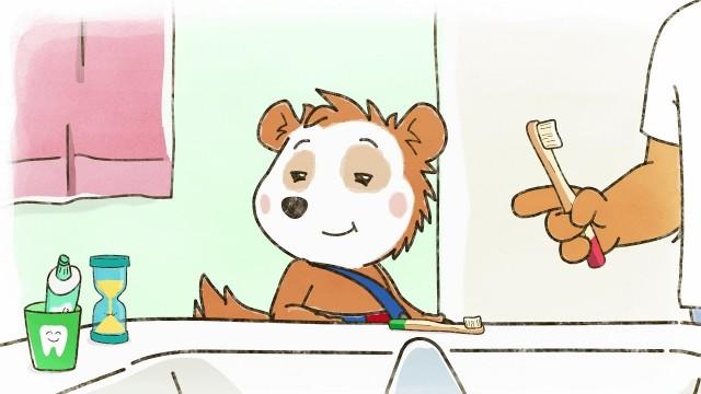 Bobo in the bathroom