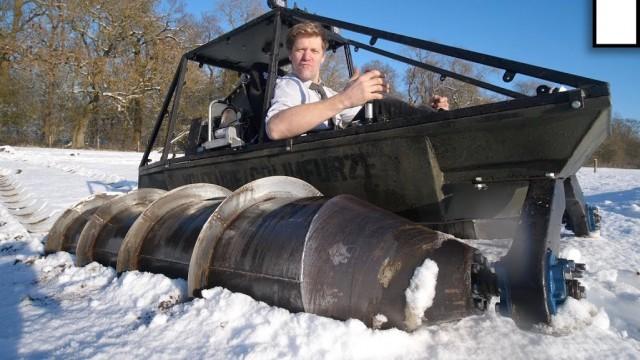 HOMEMADE SCREW TANK Snow/Ice Test