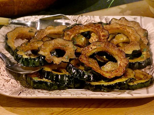 Baked Acorn Squash Rings; Pumpkin Souffle; Roasted Carrots