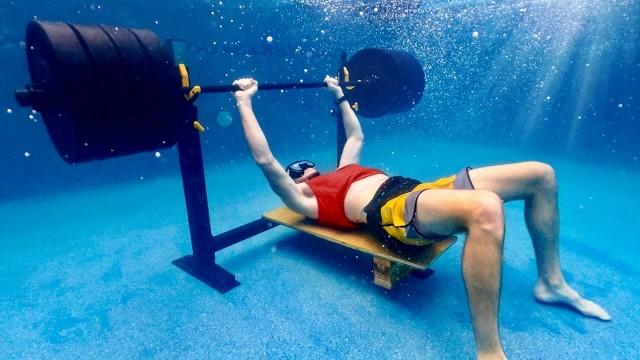 Trying to Bench 405 lbs Underwater | OT 28