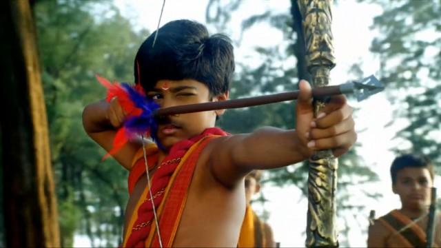 Dronacharya teaches Arjun the art of archery