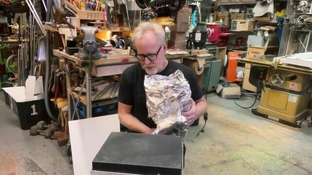 Adam Savage Takes the Aluminum Foil Ball Challenge!