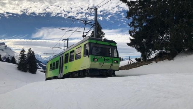 Winter im Waadtland - Zahnradbahn in den Schnee