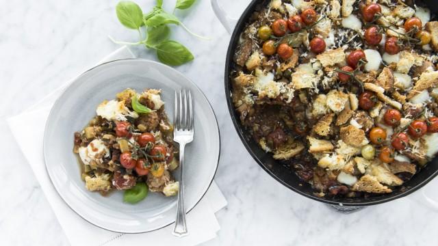 Gratin de boulettes à la ratatouille
