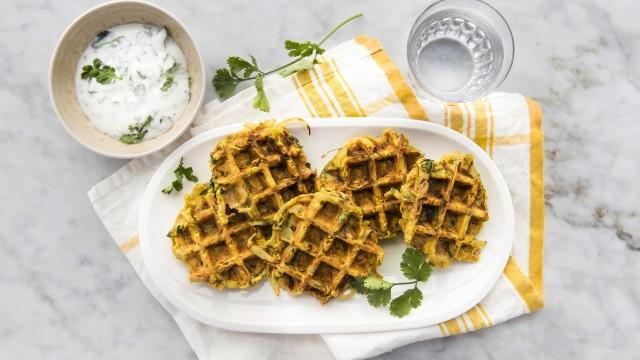 Bhajis poulet, Focaccias et toasts au gaufrier