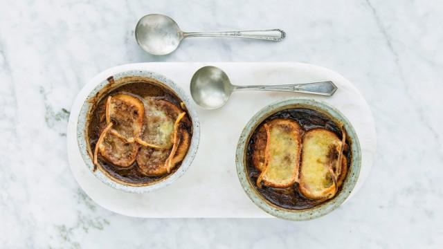 Soupe à l'oignon choco et bière / Gâteau mousse chocolat