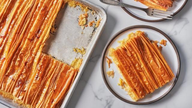Tarte phyllo aux œufs (crinkle cake)