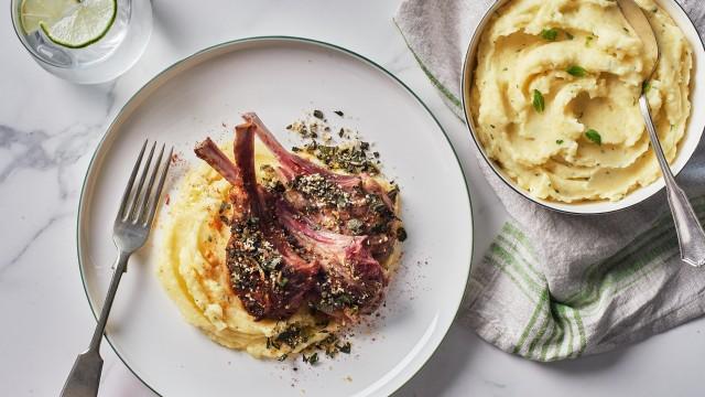 Côtelettes agneau gremolata à la menthe / Purée patates à la menthe