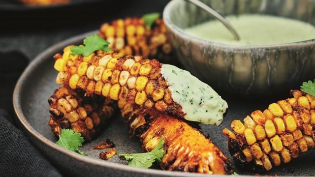 Côtes levées de maïs / Sauce ranch à la coriandre et au jalapeño