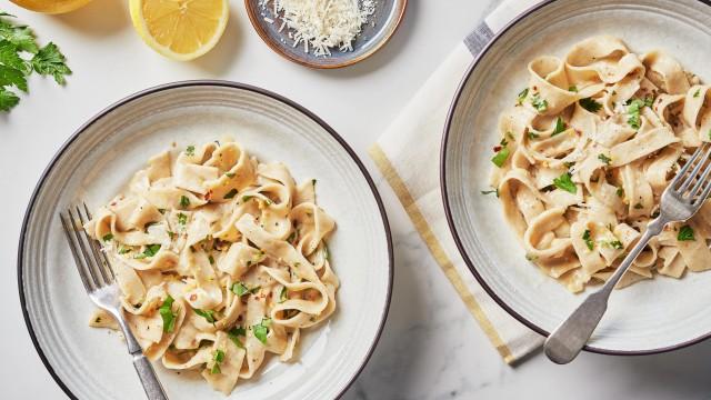 Tagliatelles sans gluten et sauce au citron