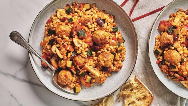 Minestrone blanc / Ragoût d'orge aux boulettes de saucisses