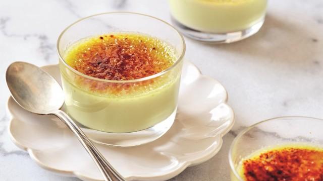 Biscottis au café / Crème brûlée à la pistache