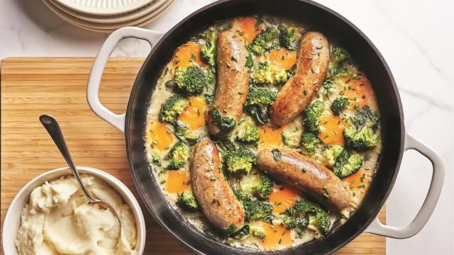 Casserole de saucisses et brocoli au cheddar / Pizza pain naan