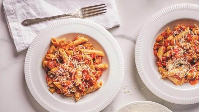 Côtelettes de porc et orzo / Pâtes végétariennes