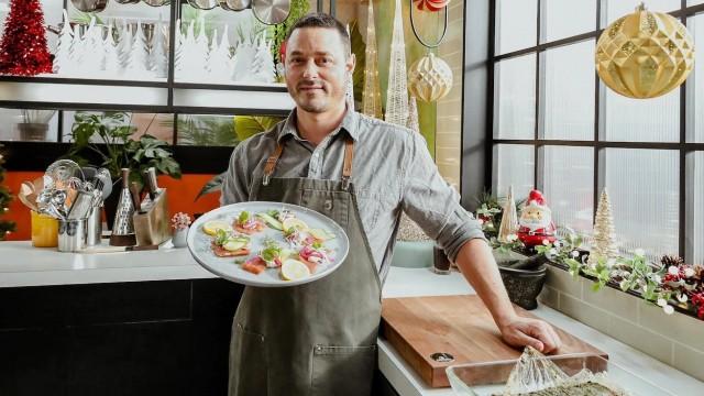 Gravlax de saumon sauvage et sauce au raifort / Chips de bagels