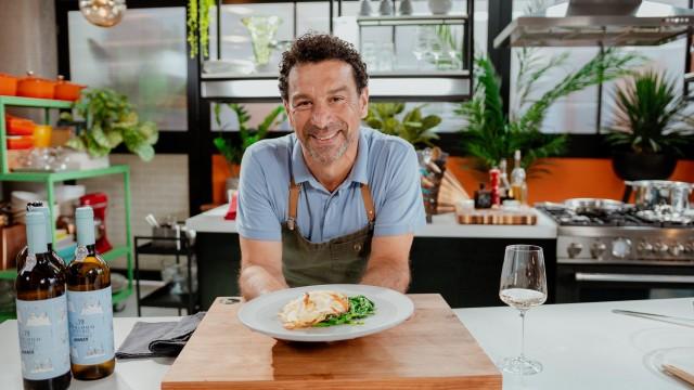 Filet de bar rayé en croûte de patate / Rapinis à l'ail