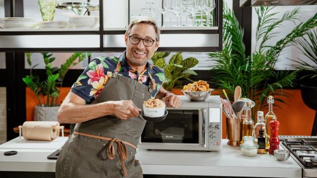 Macaroni carbonara / Pouding au pain / Croustilles le tout au micro-ondes