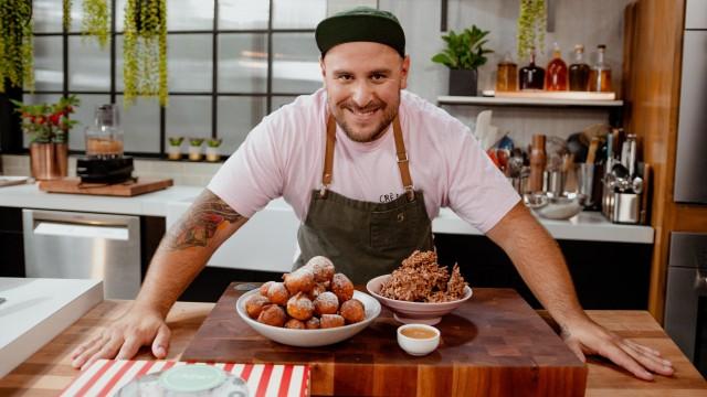Beignets à la patate douce / Beurre de sésame / Rochers aux amandes et au sésame