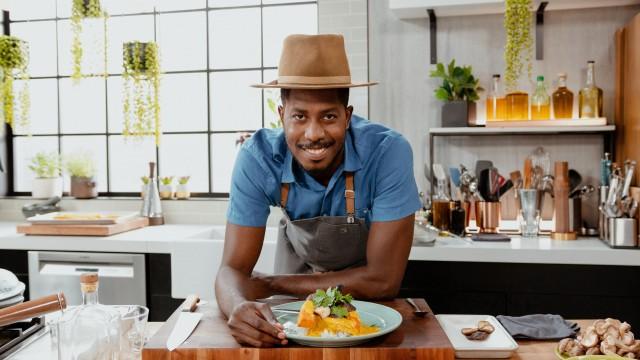 Courge rôtie et sauce au cari / Riz au jasmin et champignons frits