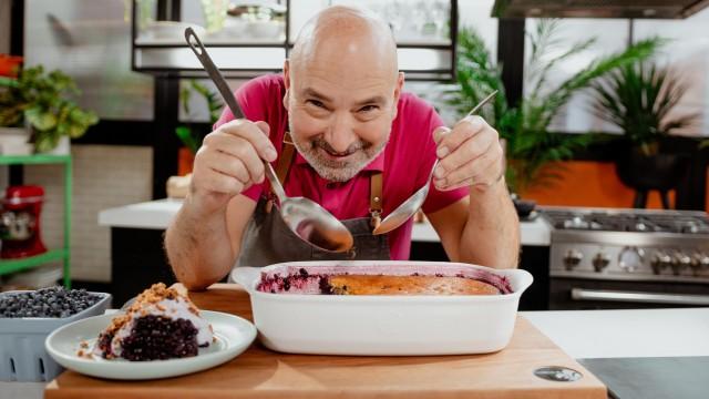 Pouding de bleuets et camerises / Croustillant aux amandes