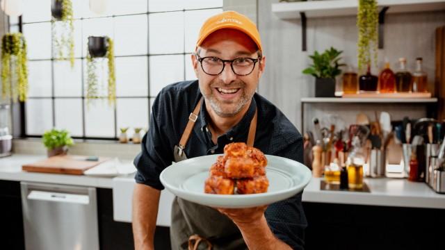 Croquettes de tofu panées aux chips de bacon / Riz au jasmin