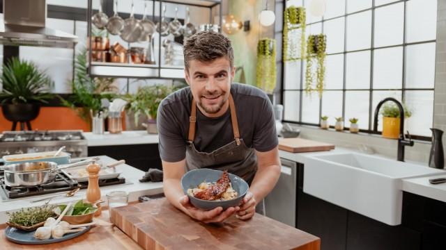Endives gratinées au fromage bleu / Bacon laqué à l'érable