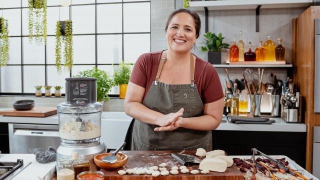 Purée de tofu façon ricotta et lég. rôtis / Bouchées tofu façon orecchiette et sauce rosée